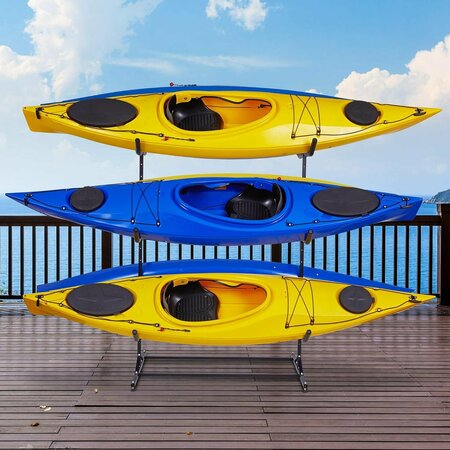 Raxgo Kayak Storage Rack, Indoor & Outdoor Freestanding Storage for 6 Kayak RAXFSKR6